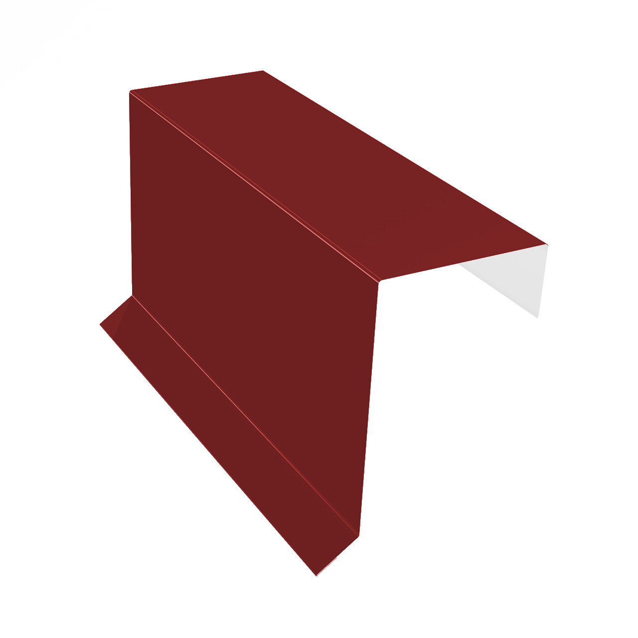Планка торцевая кровельная для фальцевых панелей, 0,50 мм, Полиэстер глянцевый, RAL3011 (коричневый красный)
