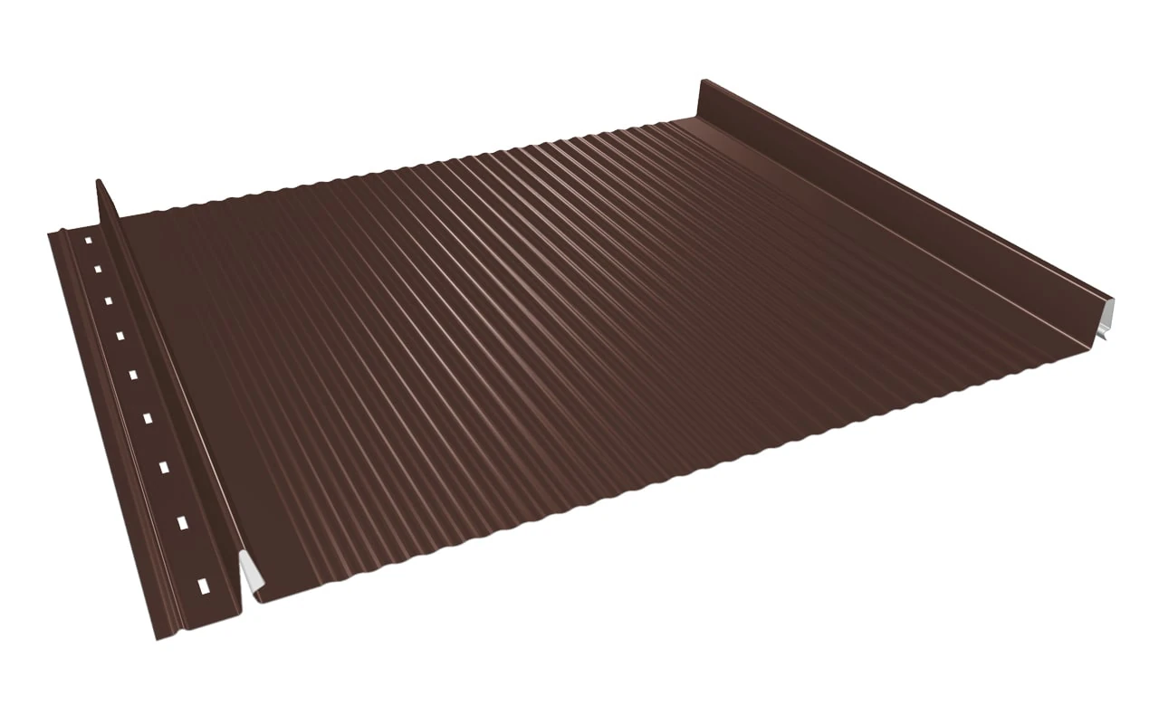 Фальцевая панель МастерФальц Гофр 470 045 мм Полиэстер глянцевый RAL8017 шоколадно-коричневый