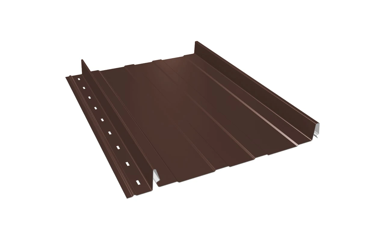 Фальцевая панель МастерФальц Линия 260 045 мм Полиэстер глянцевый RAL8017 шоколадно-коричневый