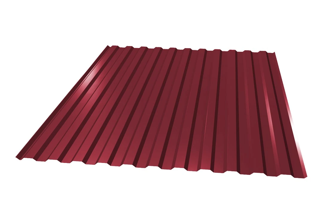 Профнастил ТРп 12 040 мм Полиэстер глянцевый Одностороннее RAL3005 винно-красный